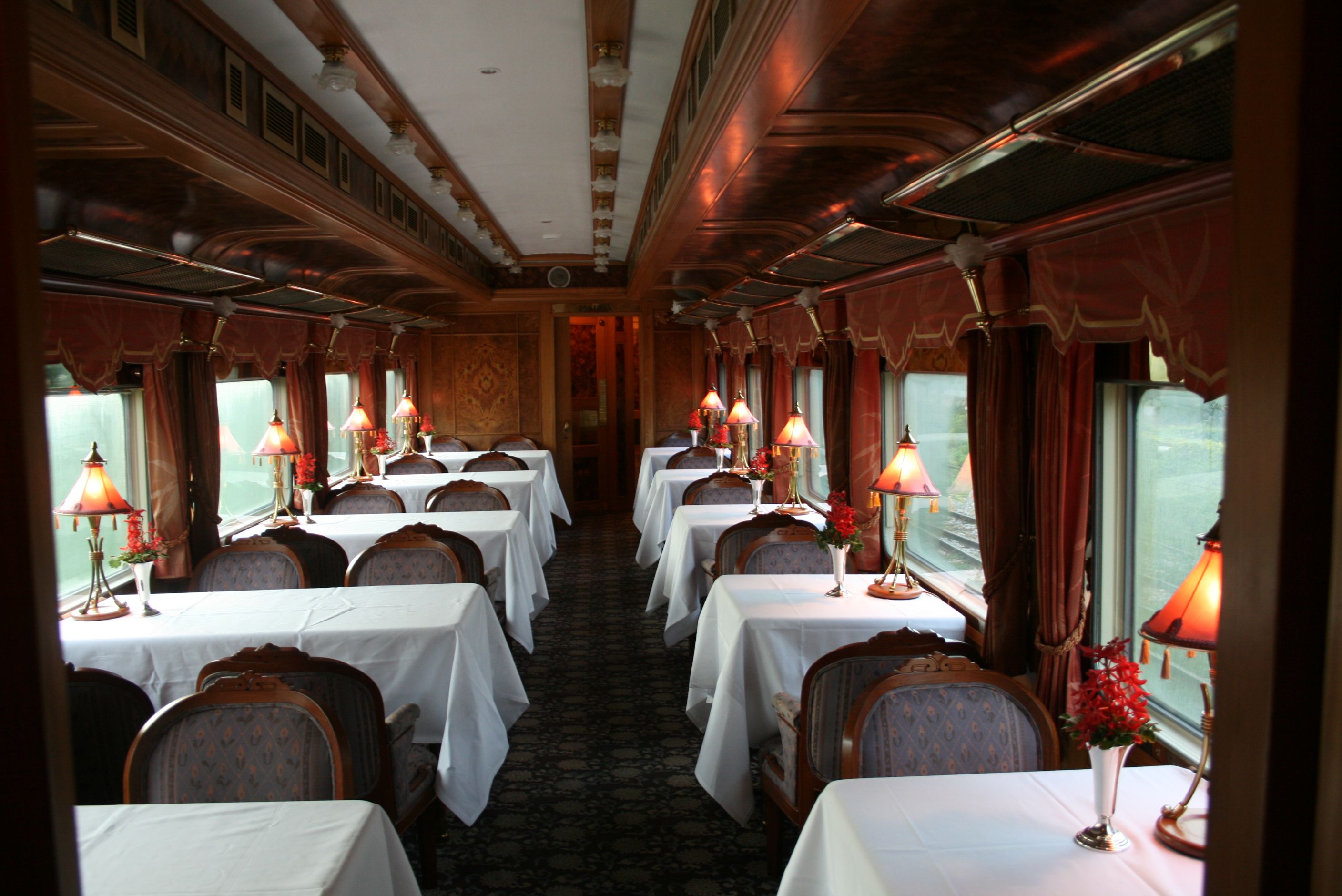 train car dining room booth